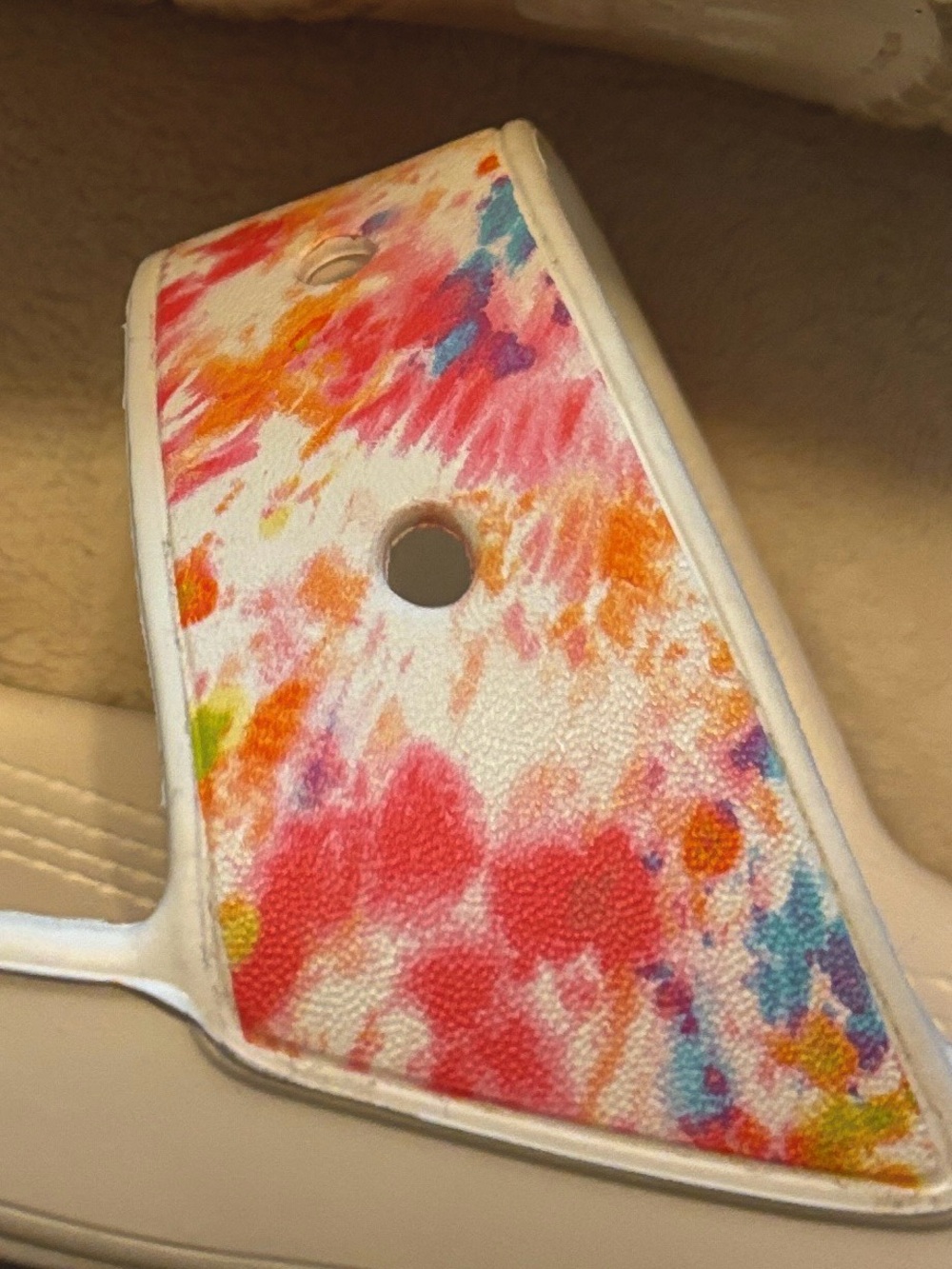 CROCS Classic Double Strap Slide Sandals Tie Dye Splatter Print Size 6 - Picture 9 of 9